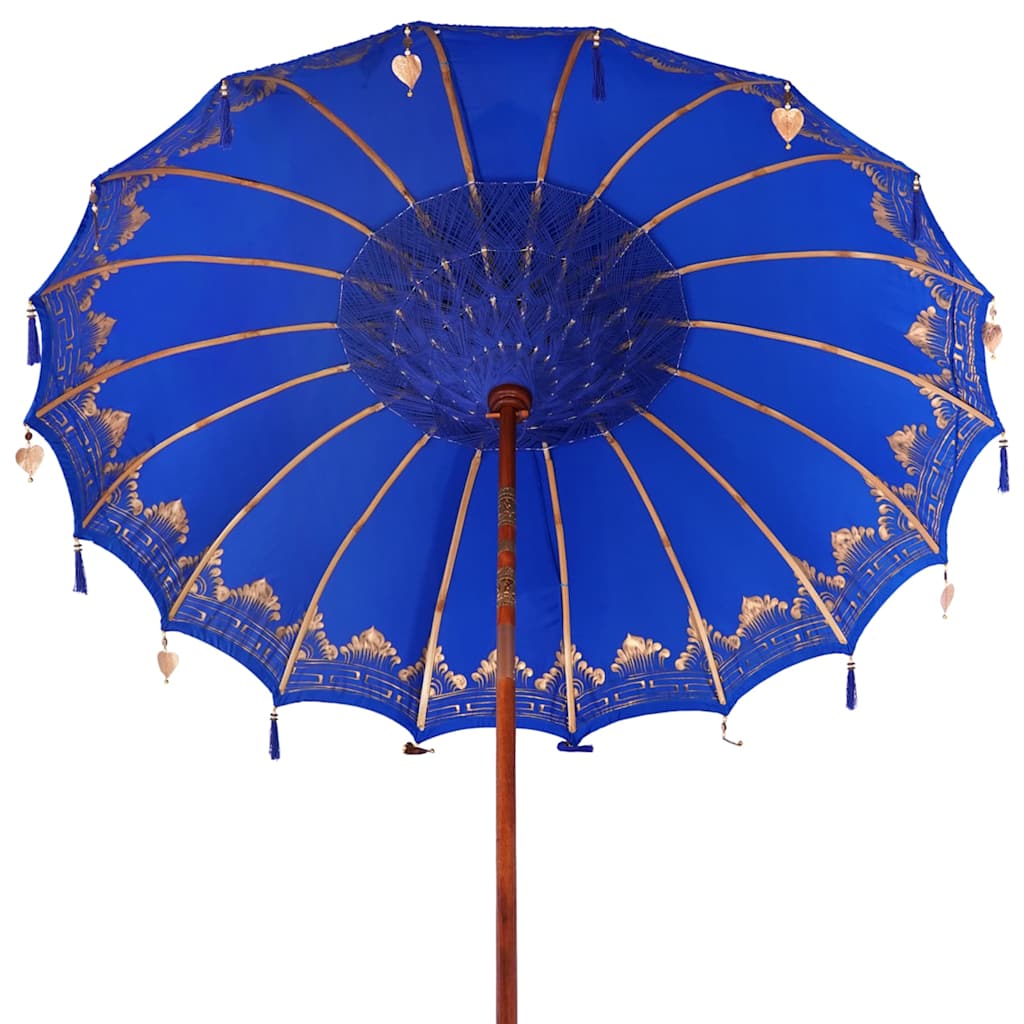 Balinesisk parasol med base Blå 215 x 215 x 260 cm