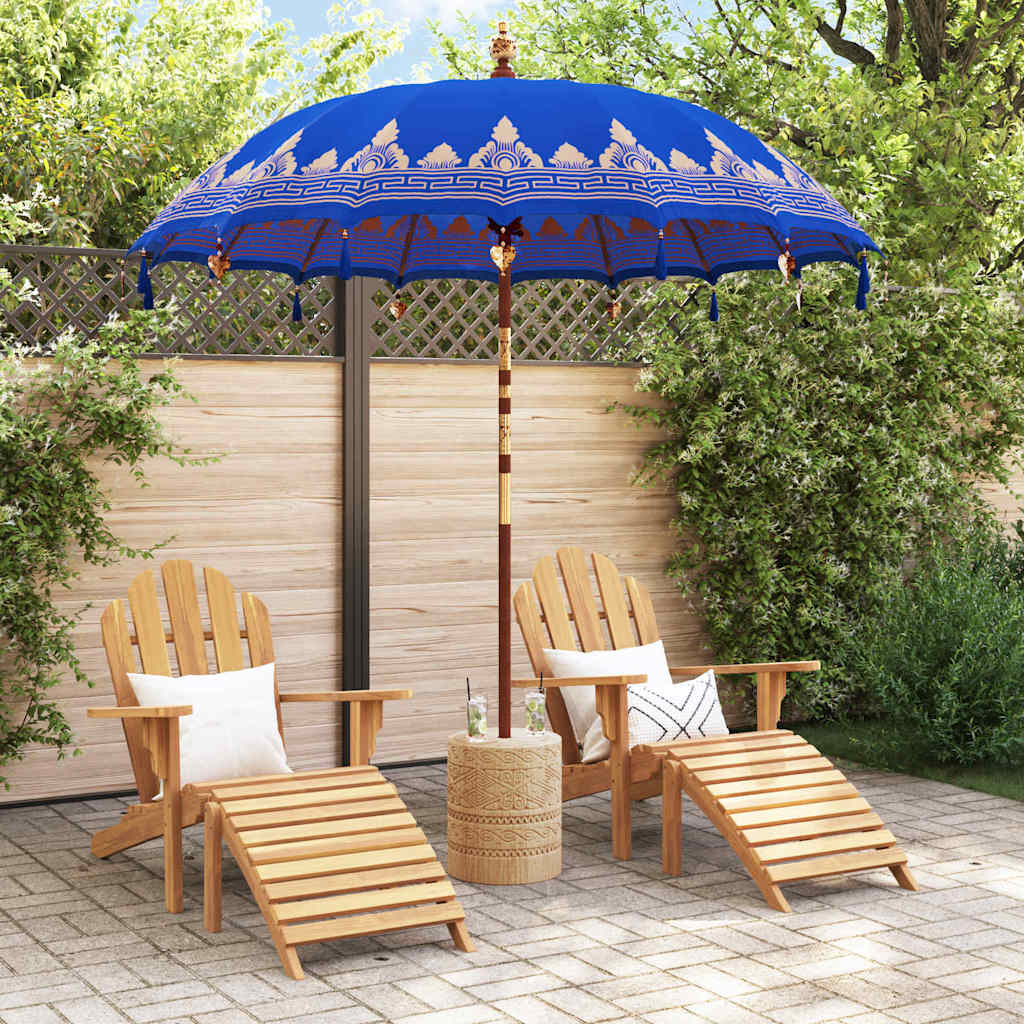 Balinesisk parasol med base Blå 215 x 215 x 260 cm