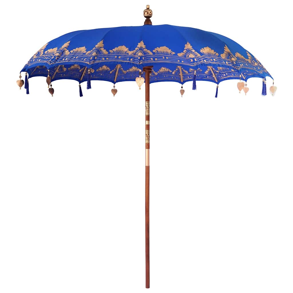 Balinesisk parasol med base Blå 215 x 215 x 260 cm