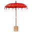 Balinesisk parasol med base Rød 185 x 185 x 260 cm