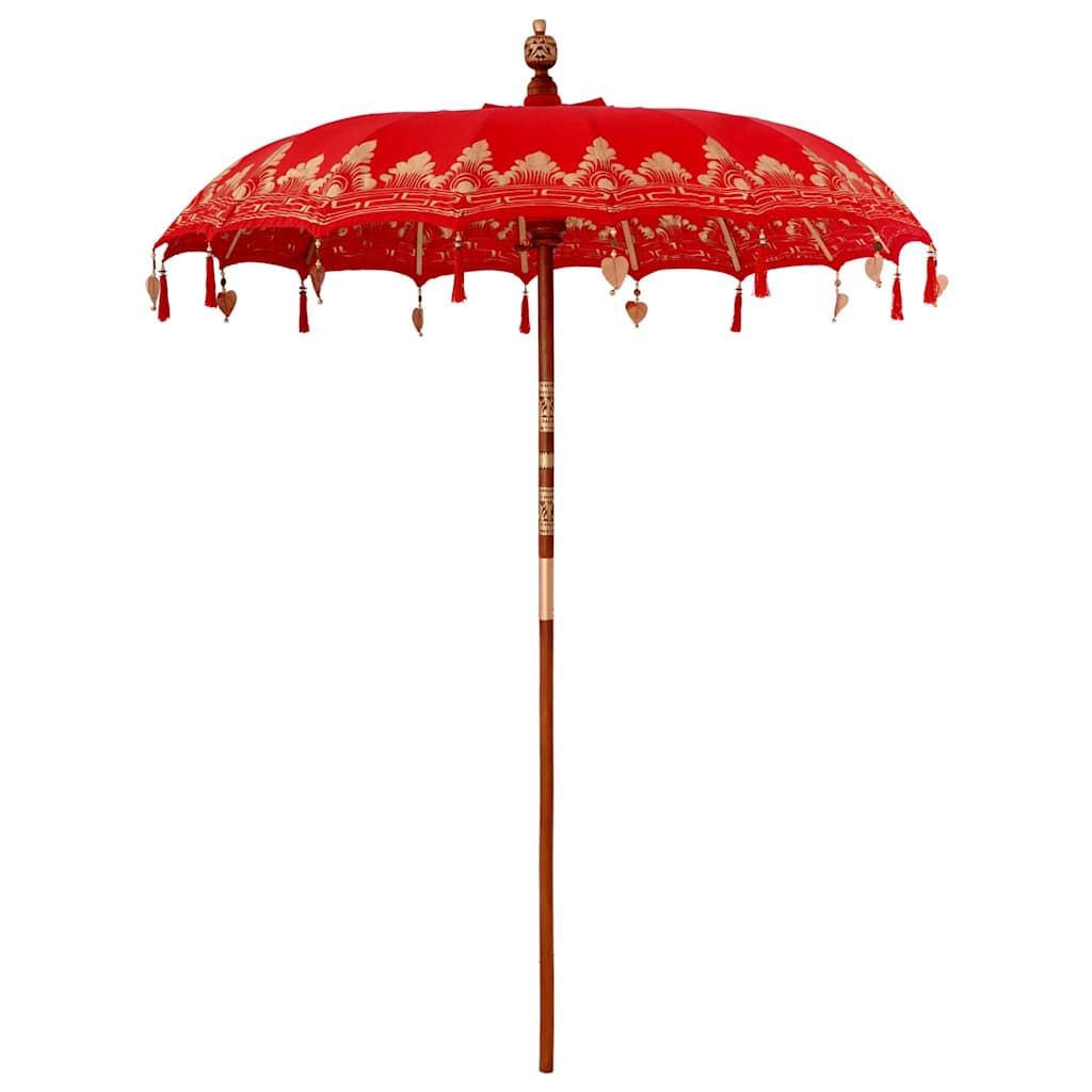 Balinesisk parasol med base Rød 185 x 185 x 260 cm