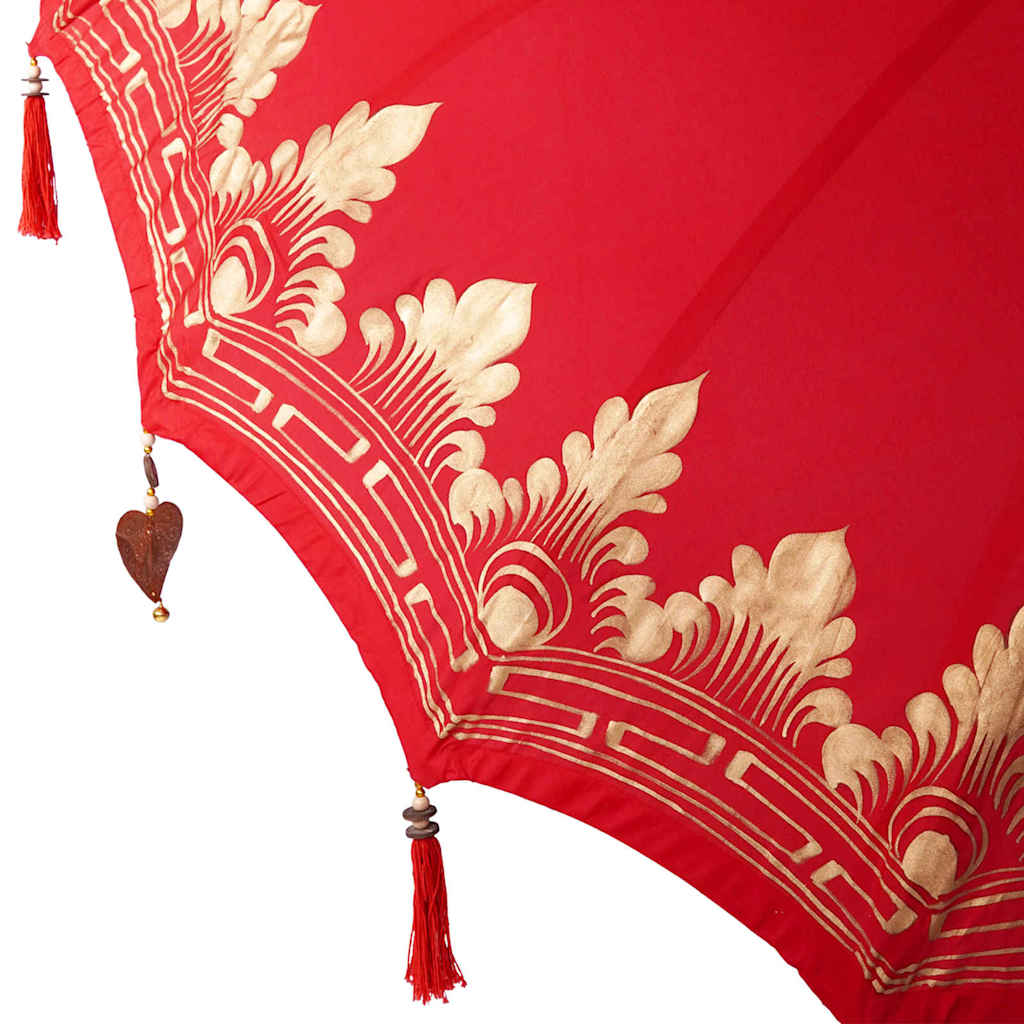 Balinesisk parasol med base Rød 185 x 185 x 260 cm
