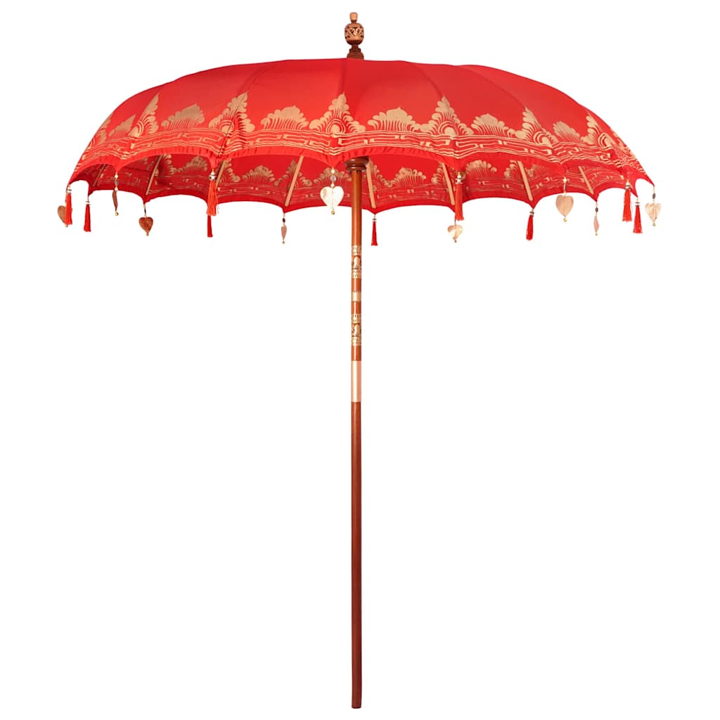 Balinesisk parasol med base Rød 215 x 215 x 260 cm