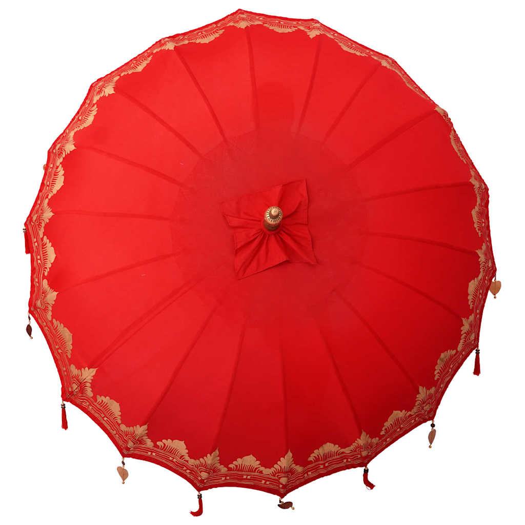 Balinesisk parasol med base Rød 215 x 215 x 260 cm