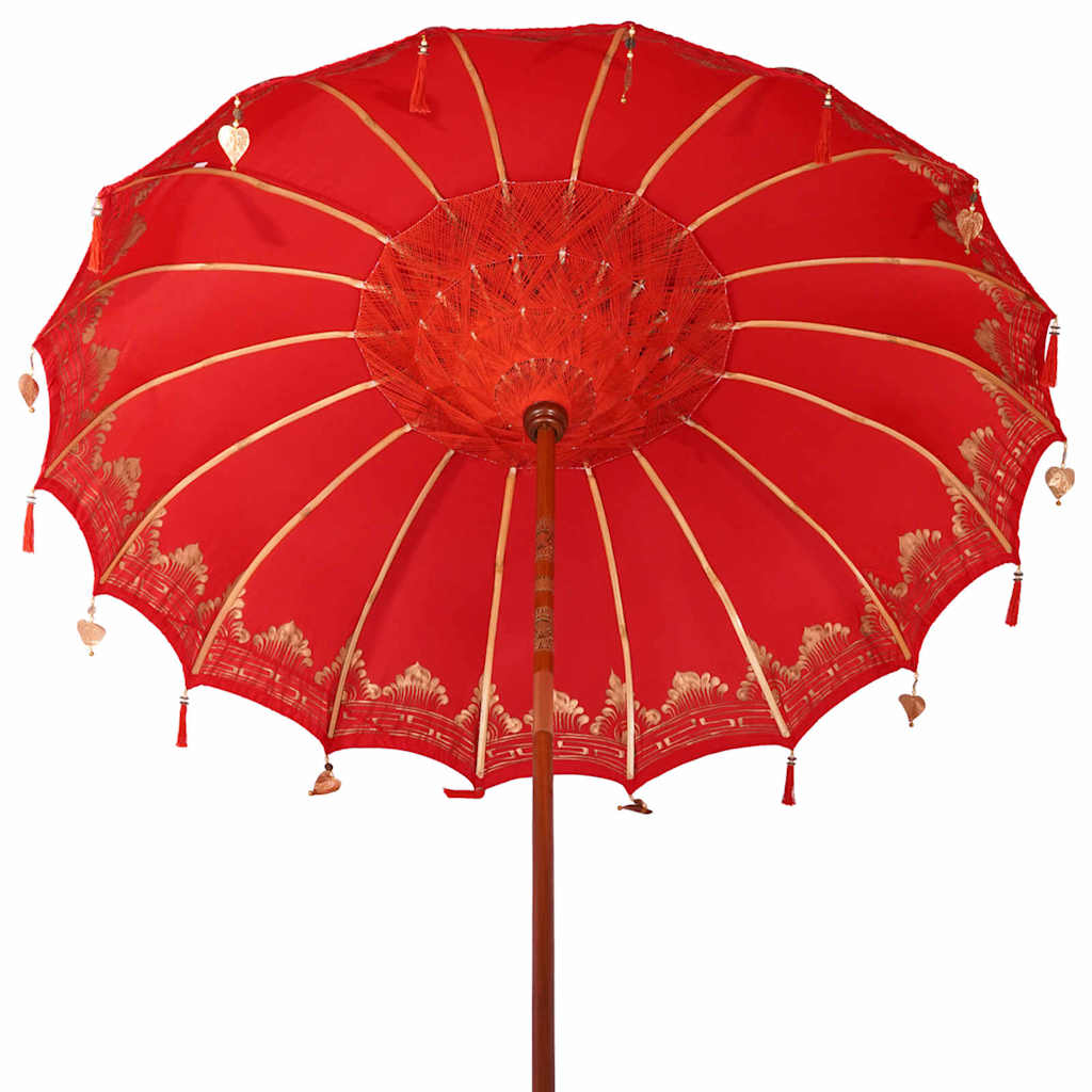 Balinesisk parasol med base Rød 215 x 215 x 260 cm