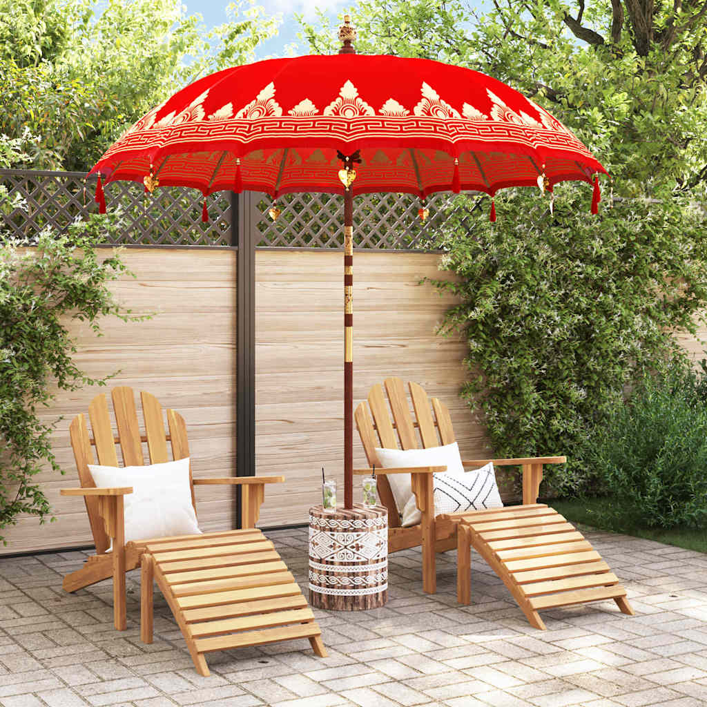 Balinesisk parasol med base Rød 215 x 215 x 260 cm