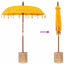 Balinesisk parasol med base Gul 185 x 185 x 260 cm