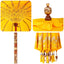 Balinesisk parasol med base Gul 215 x 215 x 260 cm