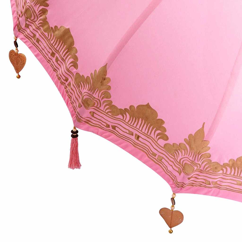 Balinesisk parasol med base Lyserød 185 x 185 x 260 cm