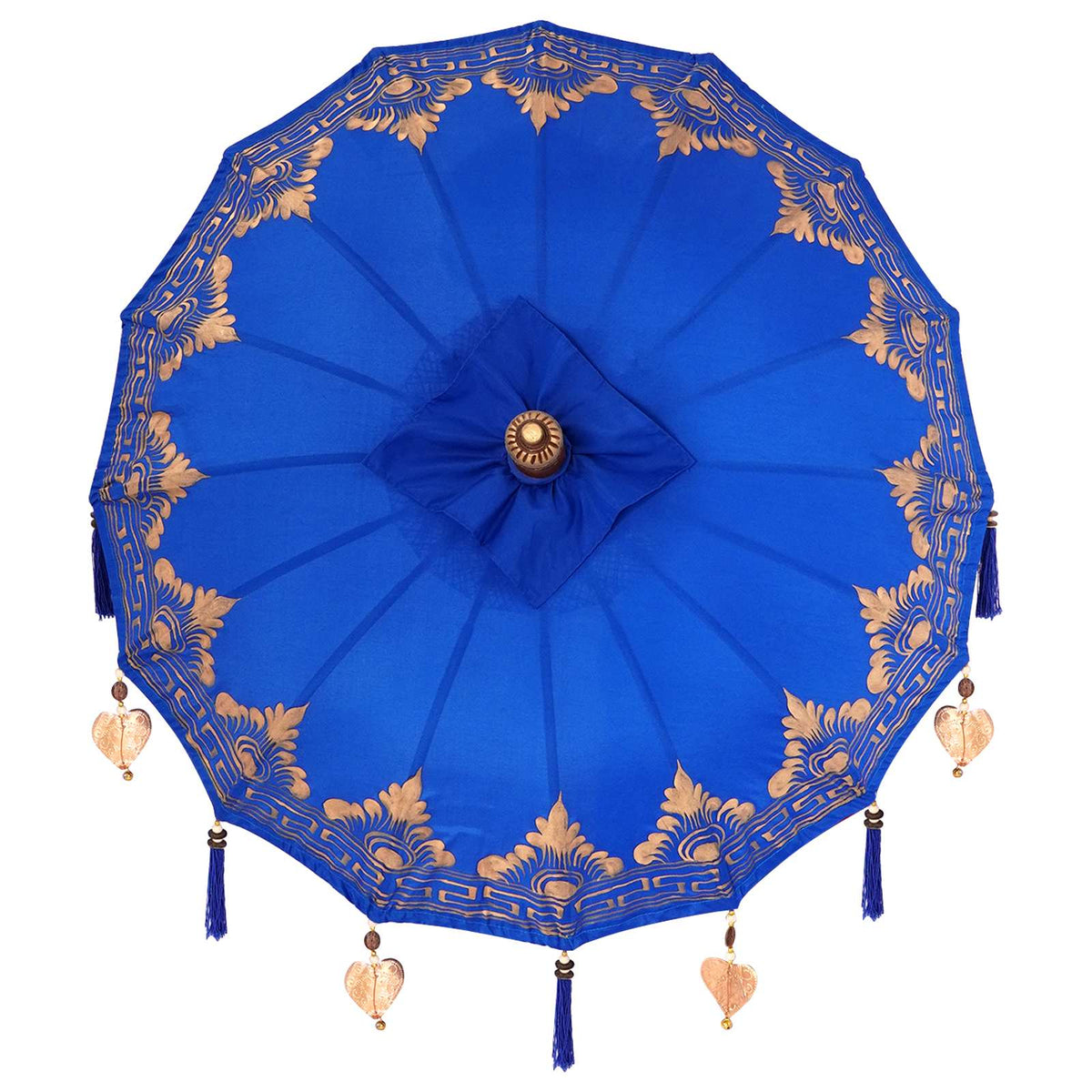 Balinesisk parasol med base Blå 95 x 95 x 260 cm