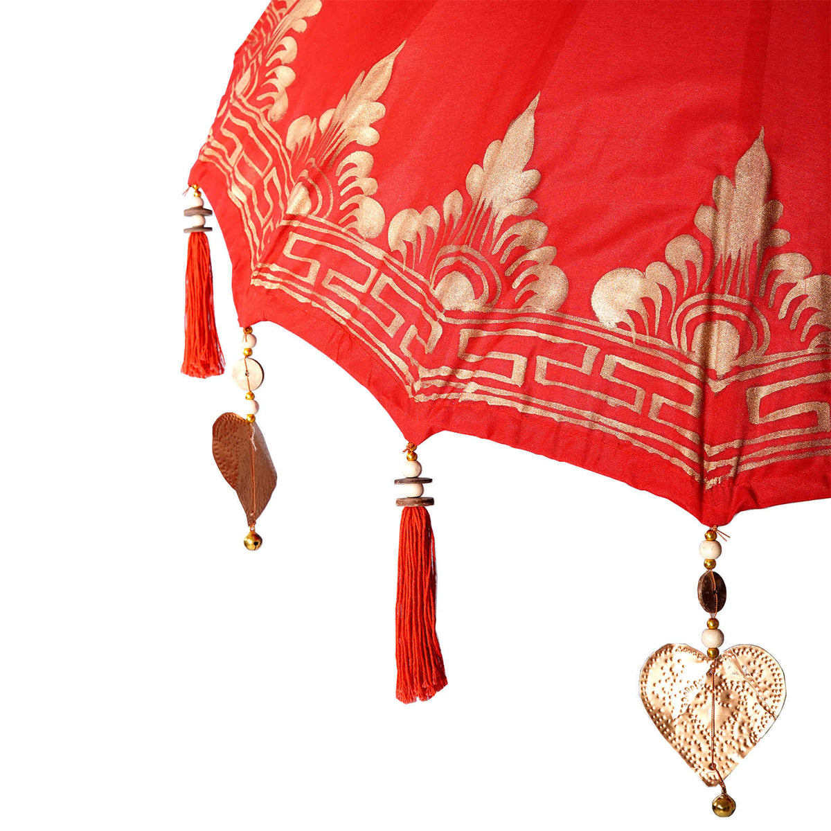 Balinesisk parasol med base Rød 95 x 95 x 260 cm