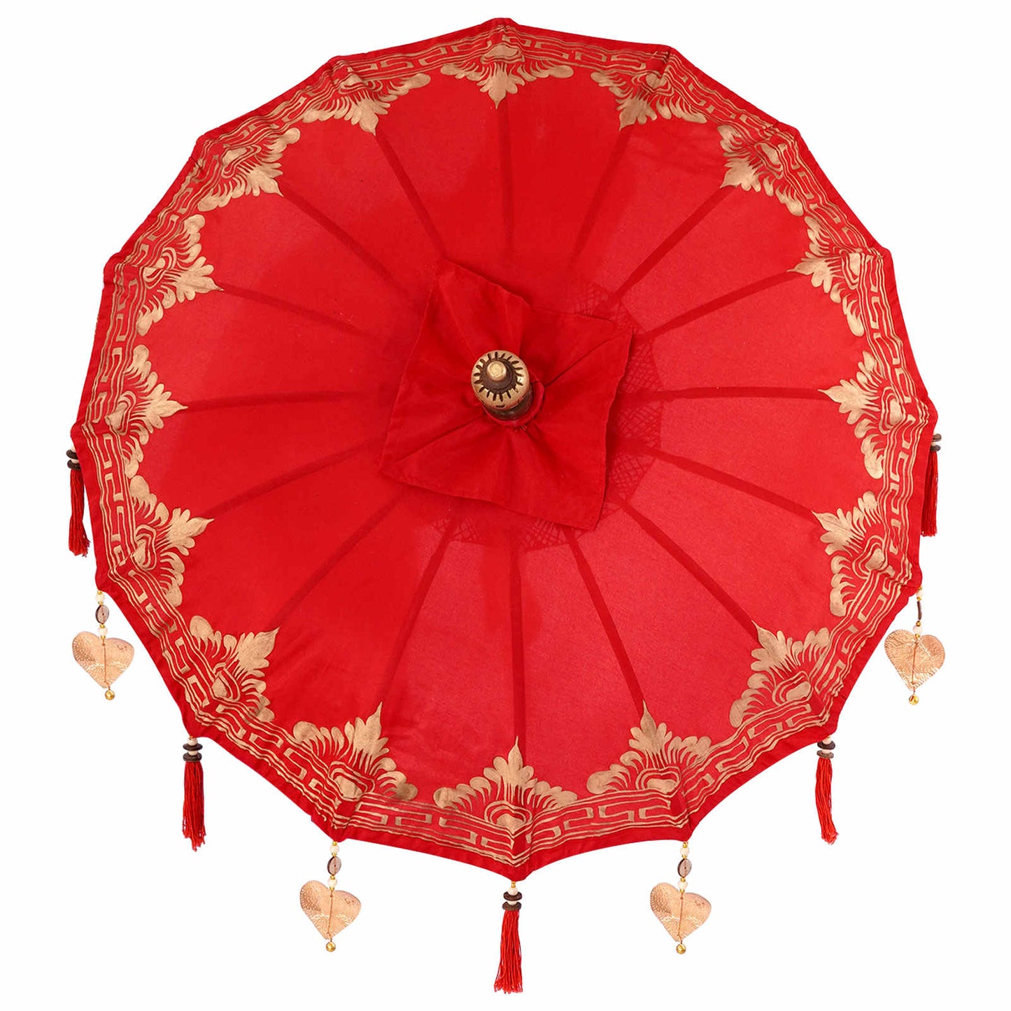 Balinesisk parasol med base Rød 95 x 95 x 260 cm