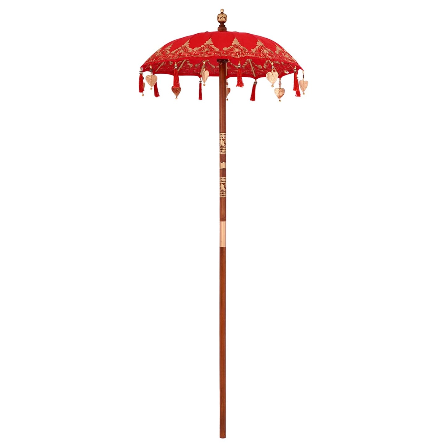 Balinesisk parasol med base Rød 95 x 95 x 260 cm