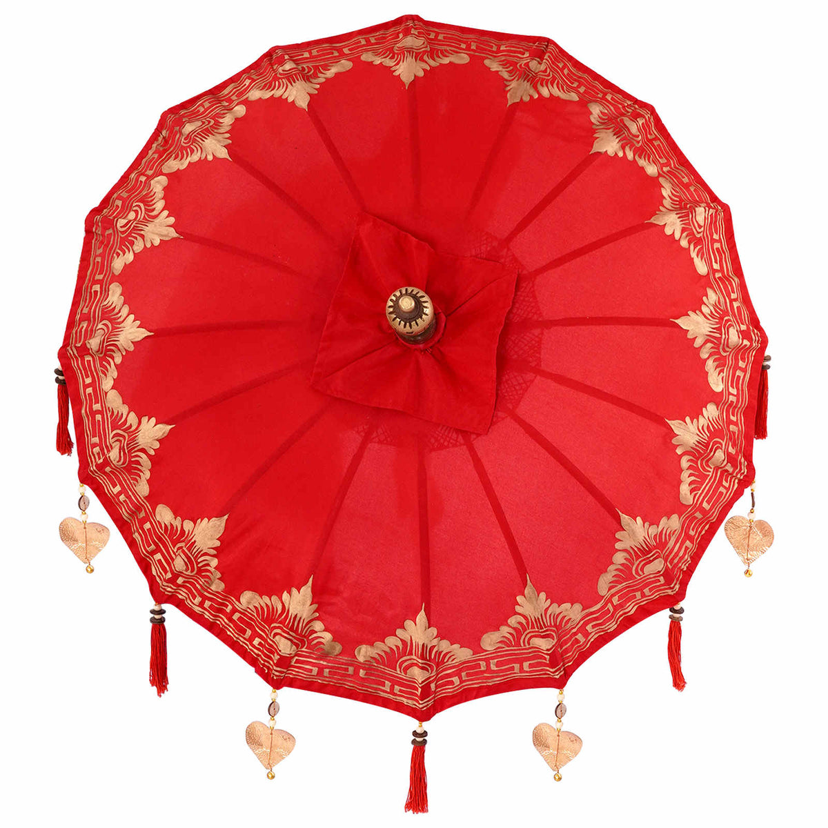 Balinesisk parasol med base Rød 95 x 95 x 260 cm