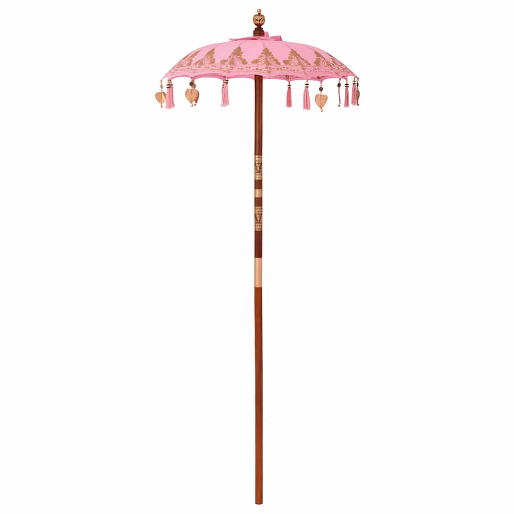 Balinesisk parasol med base Lyserød 95 x 95 x 260 cm