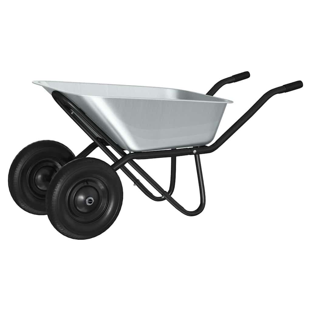 Skubbevogn Sølv og Sort 80 L 120 kg Galvaniseret stål
