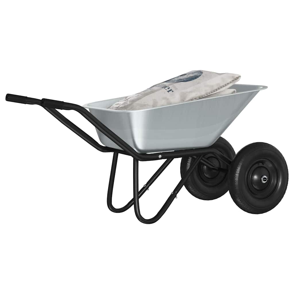 Skubbevogn Sølv og Sort 80 L 120 kg Galvaniseret stål