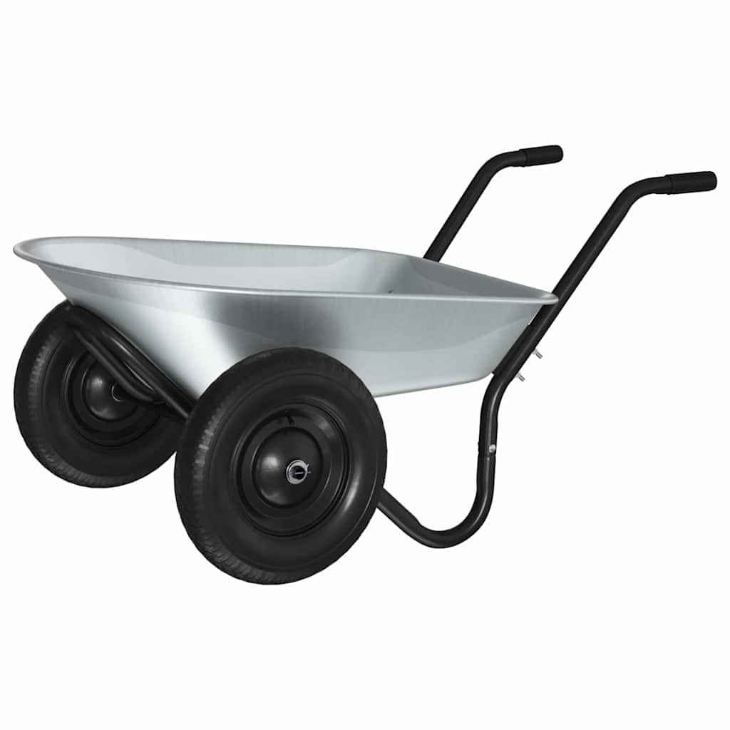 Skubbevogn Sølv og Sort 80 L 120 kg Galvaniseret stål