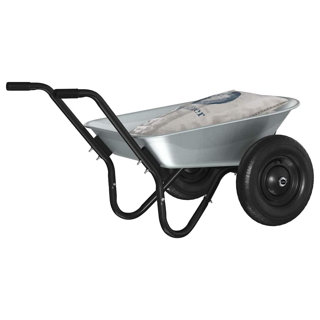 Skubbevogn Sølv og Sort 80 L 120 kg Galvaniseret stål