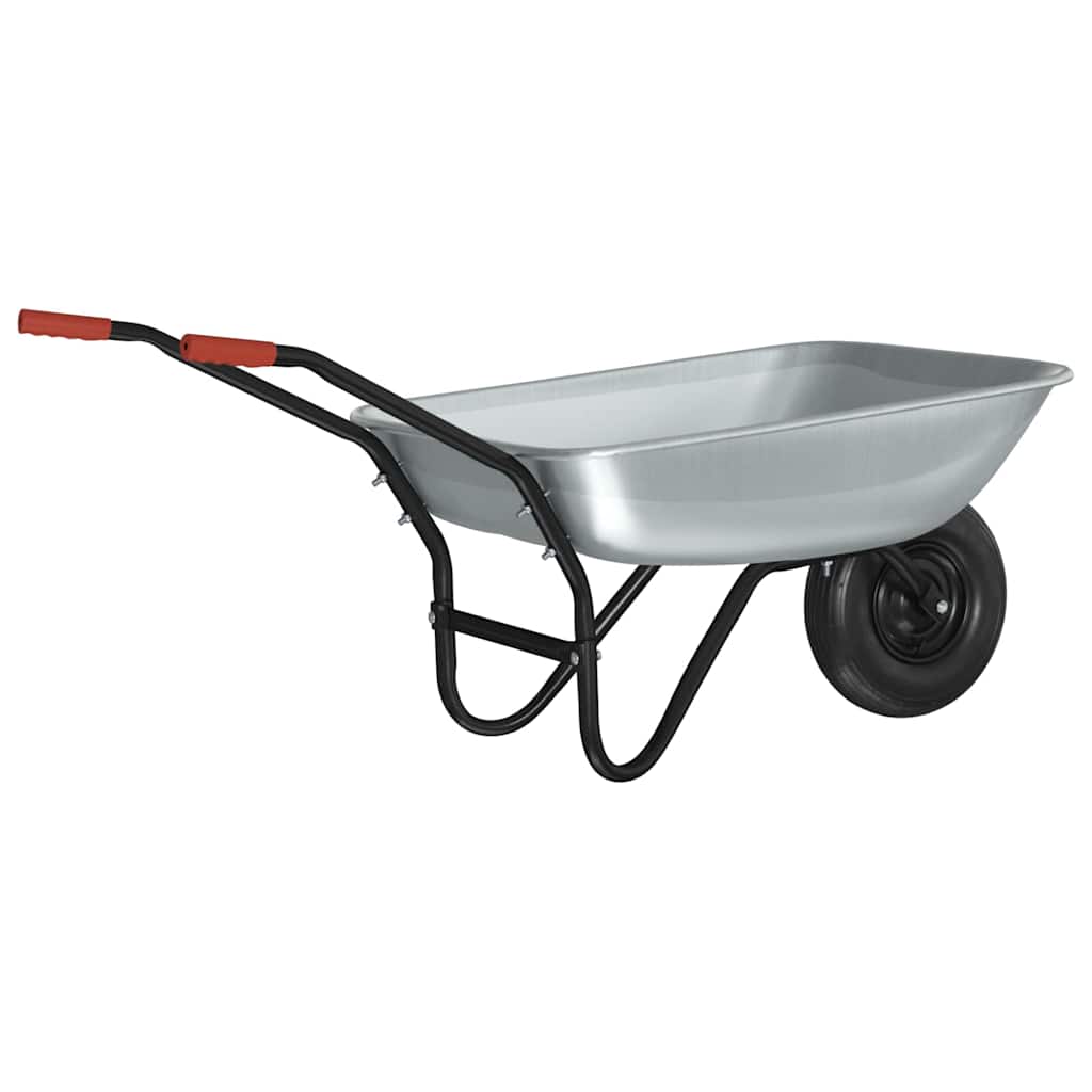 Skubbevogn Sølv og Sort 80 L 120 kg Galvaniseret stål
