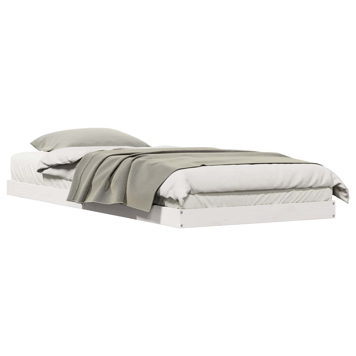 Gulvsengramme Hvid 80 x 210 cm Massiv fyrretræ
