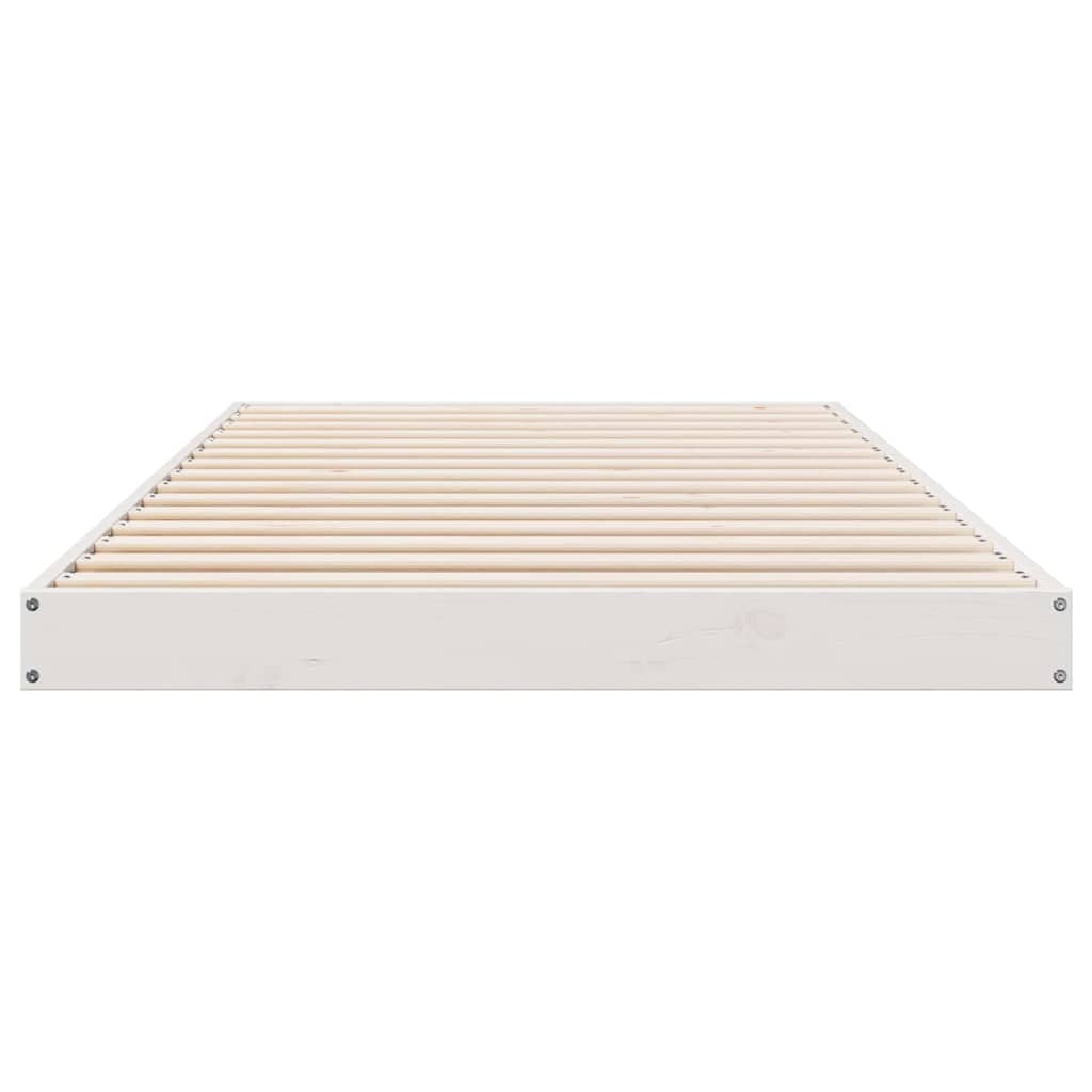 Gulvsengramme Hvid 80 x 210 cm Massiv fyrretræ