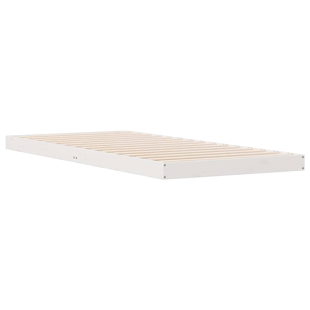 Gulvsengramme Hvid 100 x 210 cm Massiv fyrretræ