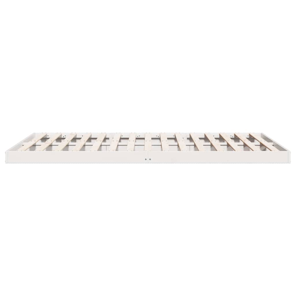 Gulvsengramme Hvid 213,5 x 184 x 9 cm Massiv fyrretræ