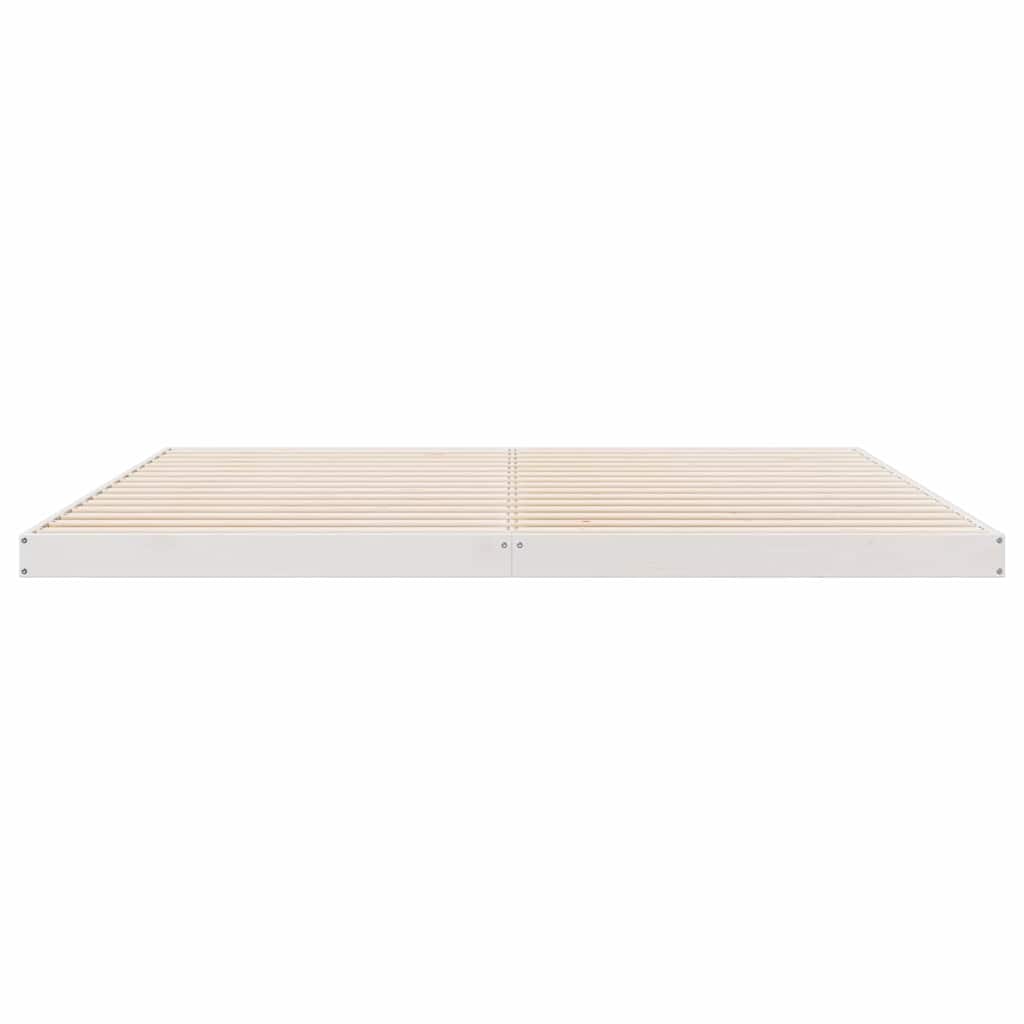 Gulvsengramme Hvid 213,5 x 204 x 9 cm Massiv fyrretræ