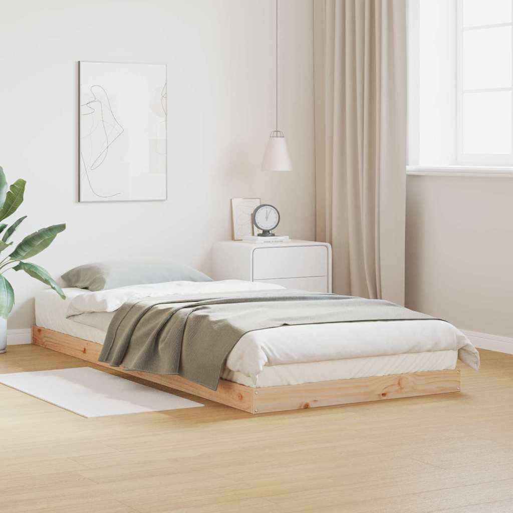 Gulvsengramme Naturfarvet 100 x 220 cm Massiv fyrretræ