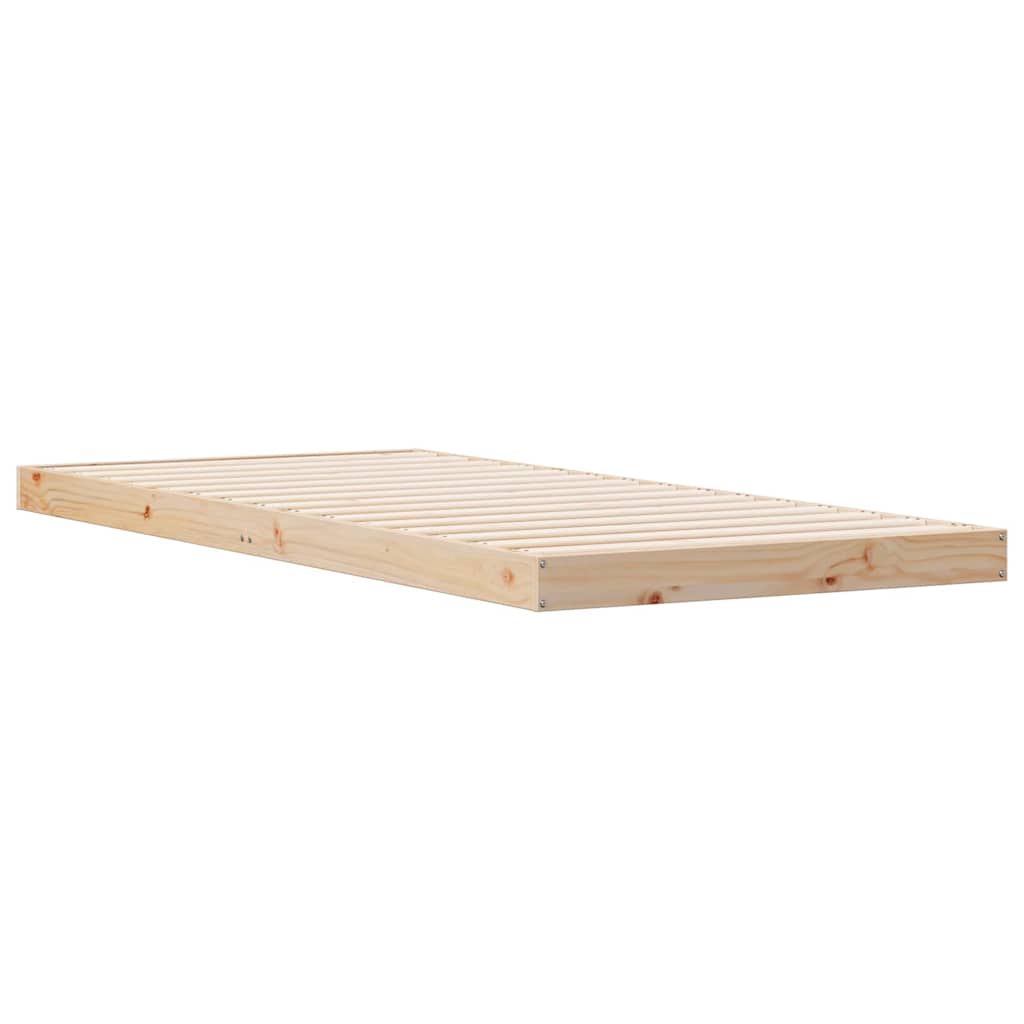 Gulvsengramme Naturfarvet 100 x 220 cm Massiv fyrretræ