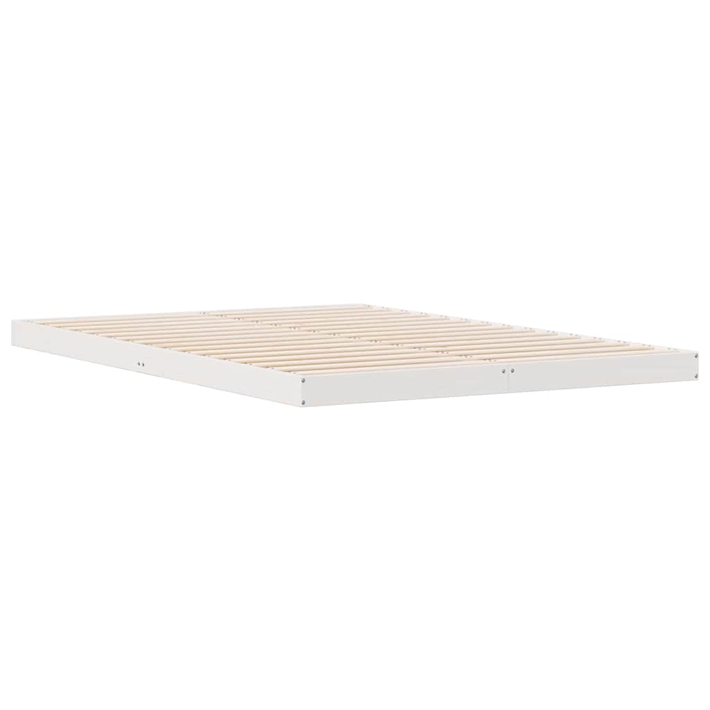 Gulvsengramme Hvid 160 x 220 cm Massiv fyrretræ