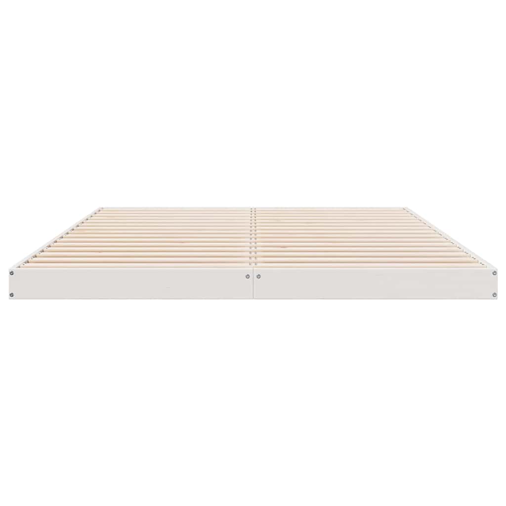 Gulvsengramme Hvid 160 x 220 cm Massiv fyrretræ