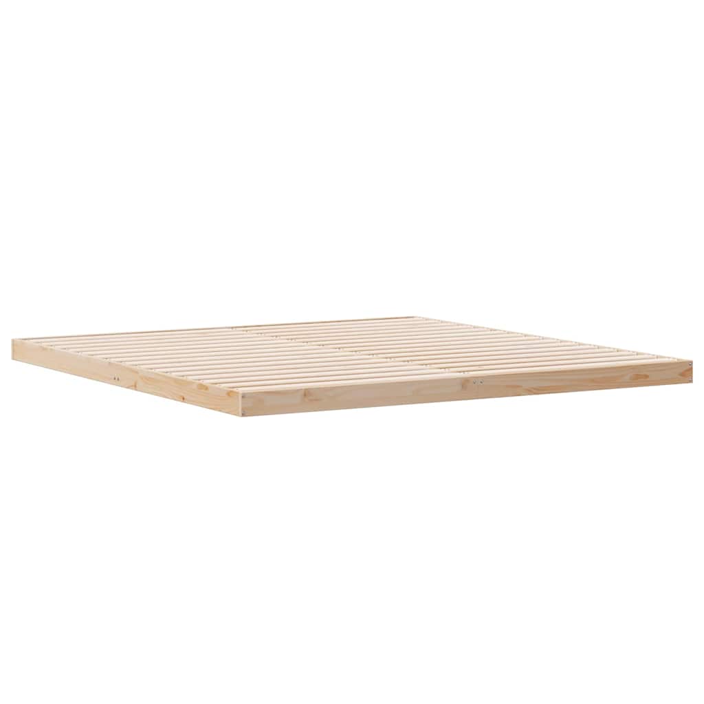 Gulvsengramme Naturfarvet 180 x 220 cm Massiv fyrretræ