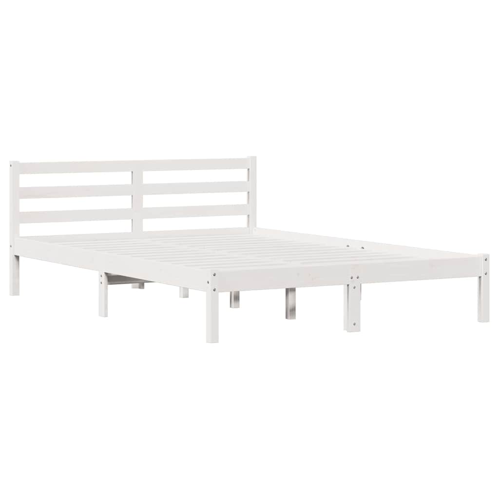 Sengestel Hvid 215,5 x 145,5 x 69,5 cm Massivt fyrretræ