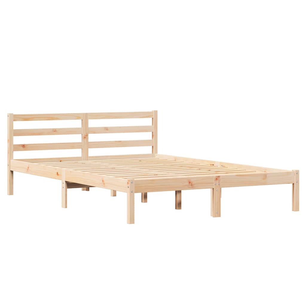 Sengestel Brun 215,5 x 165,5 x 69,5 cm Massivt fyrretræ