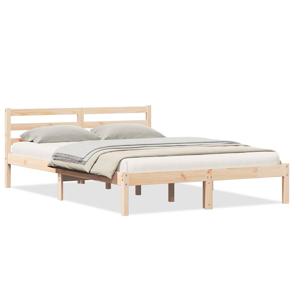 Sengestel Brun 215,5 x 165,5 x 69,5 cm Massivt fyrretræ