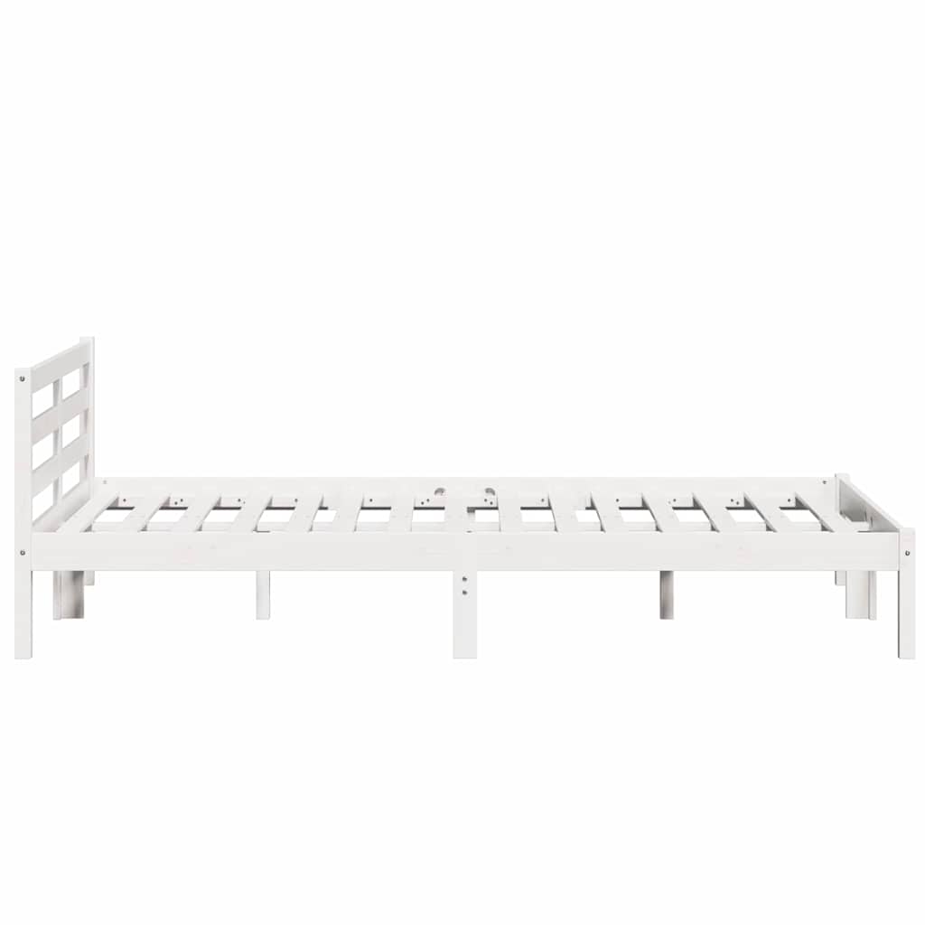 Sengestel Hvid 215,5 x 165,5 x 69,5 cm Massivt fyrretræ