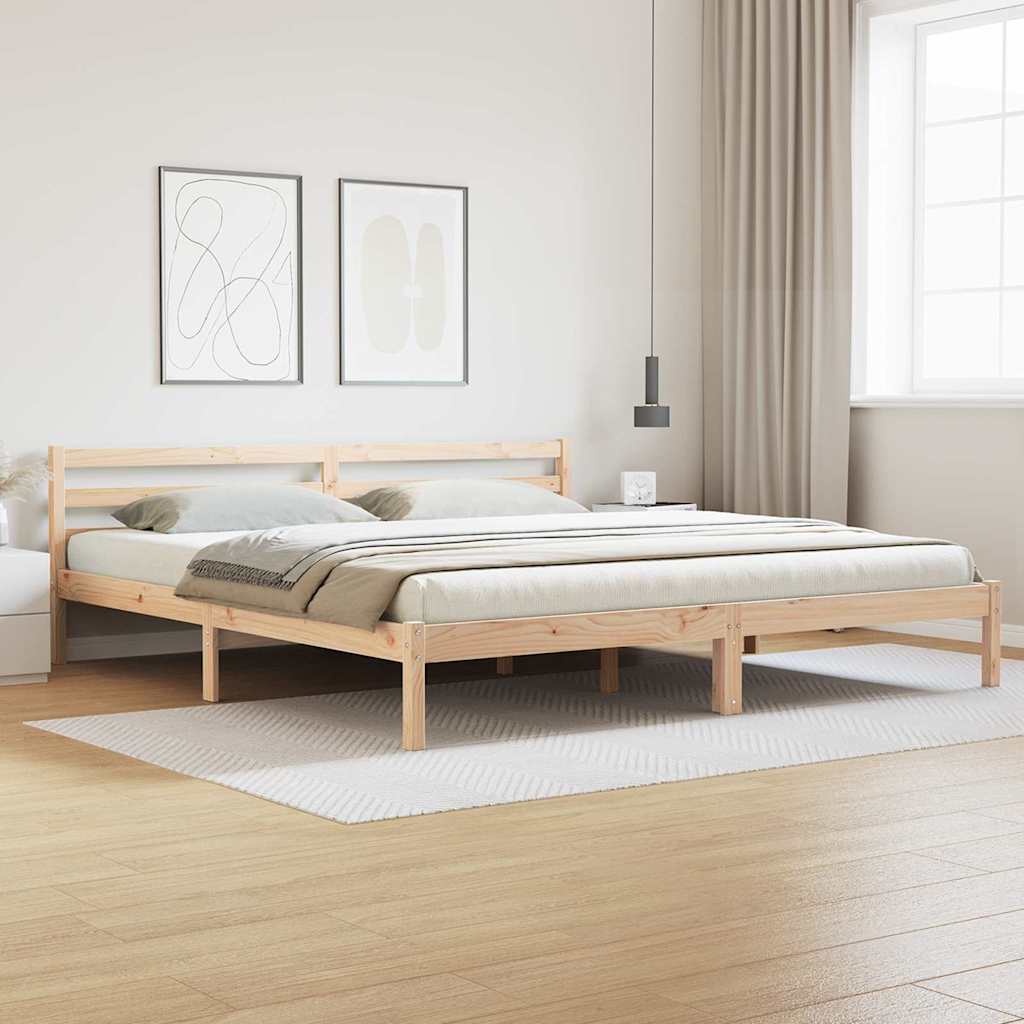Sengestel Brun 215,5 x 185,5 x 69,5 cm Massivt fyrretræ