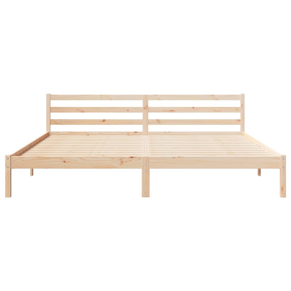 Sengestel Brun 215,5 x 185,5 x 69,5 cm Massivt fyrretræ