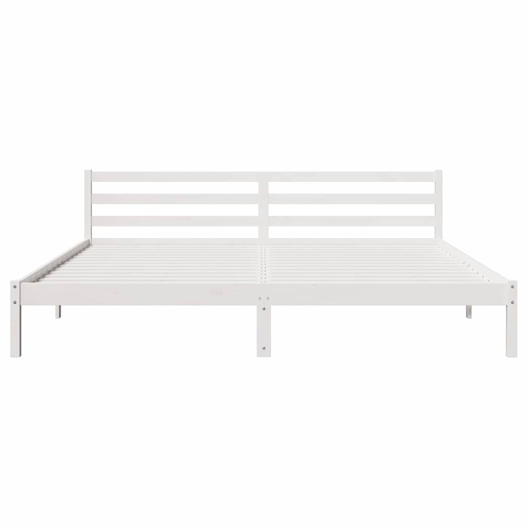 Sengestel Hvid 215,5 x 185,5 x 69,5 cm Massivt fyrretræ