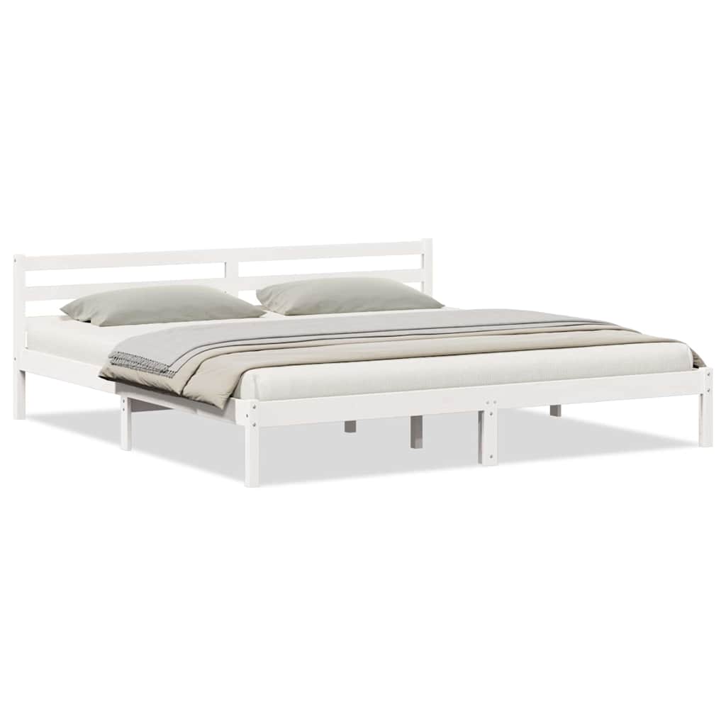 Sengestel Hvid 215,5 x 185,5 x 69,5 cm Massivt fyrretræ