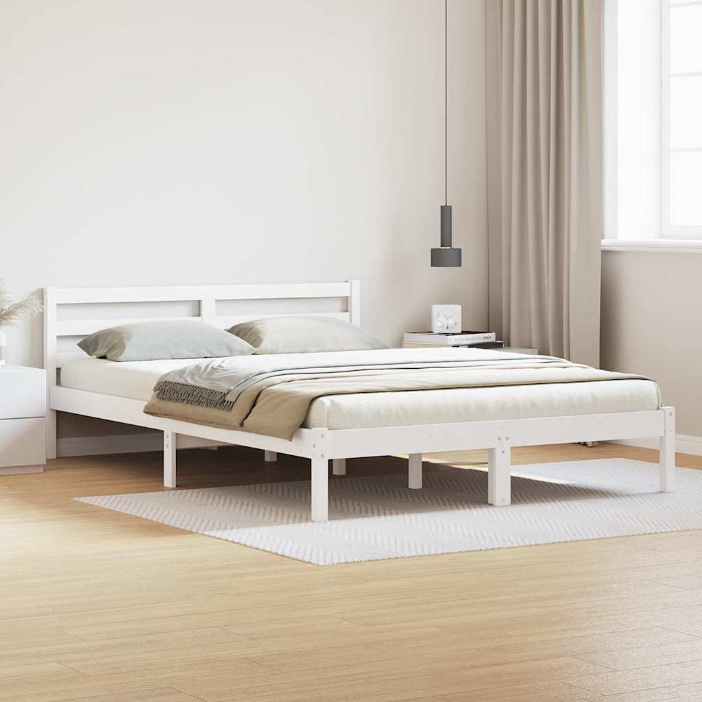 Sengestel Hvid 225,5 x 165,5 x 69,5 cm Massivt fyrretræ