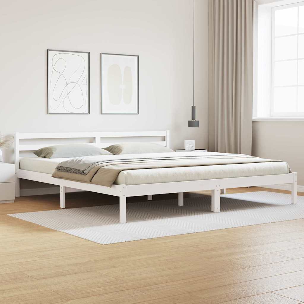 Sengestel Hvid 225,5 x 185,5 x 69,5 cm Massivt fyrretræ