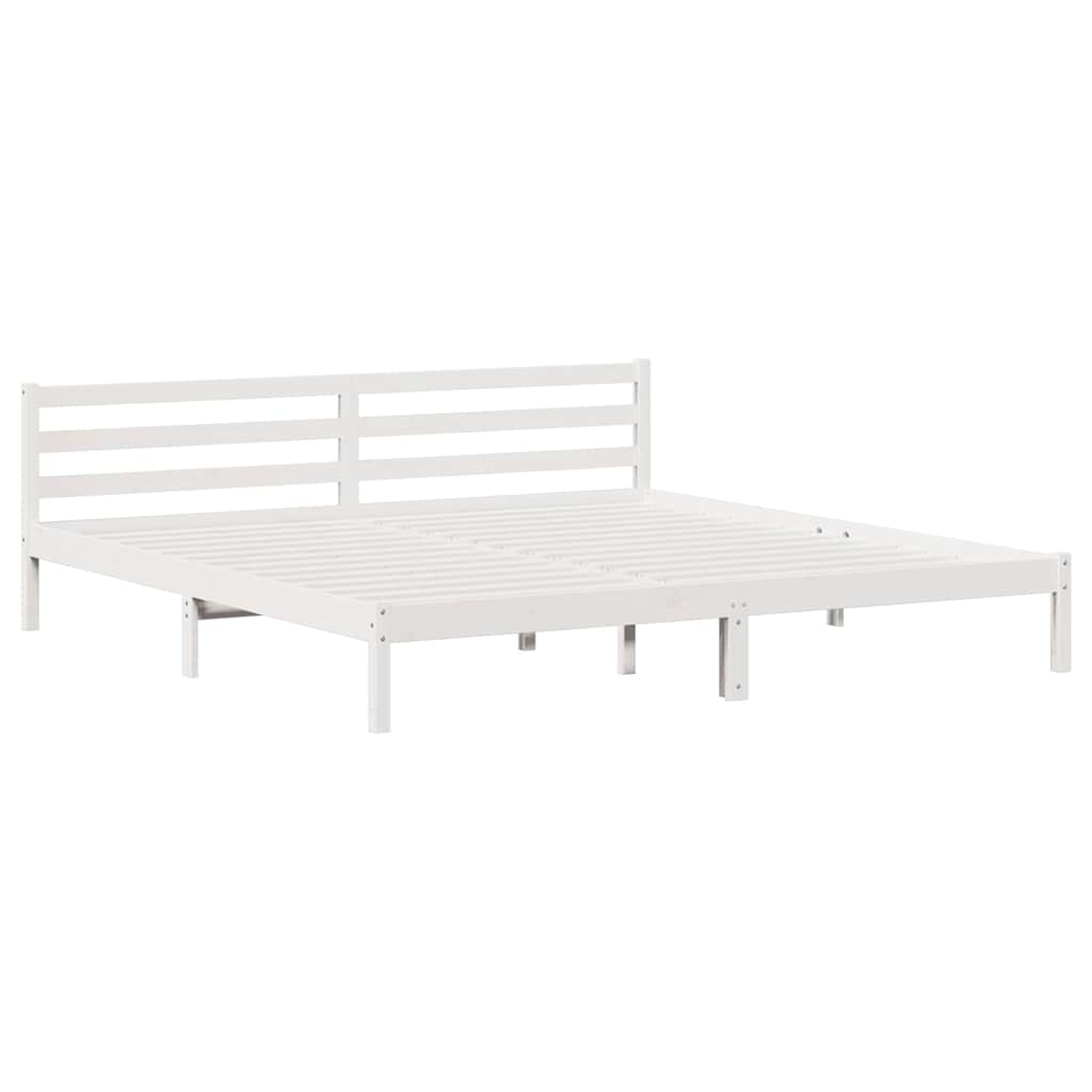 Sengestel Hvid 225,5 x 205,5 x 69,5 cm Massivt fyrretræ