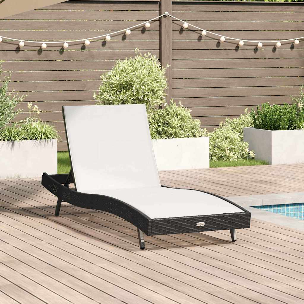 Solstol Sort og Hvid 197 x 70 x 82 cm polyrattan