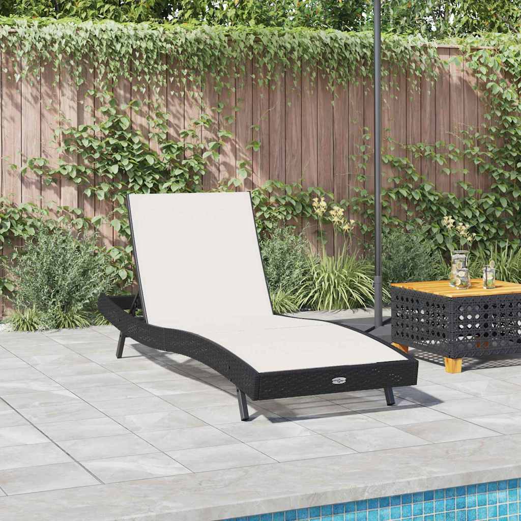 Solstol Sort og Hvid 197 x 70 x 82 cm polyrattan