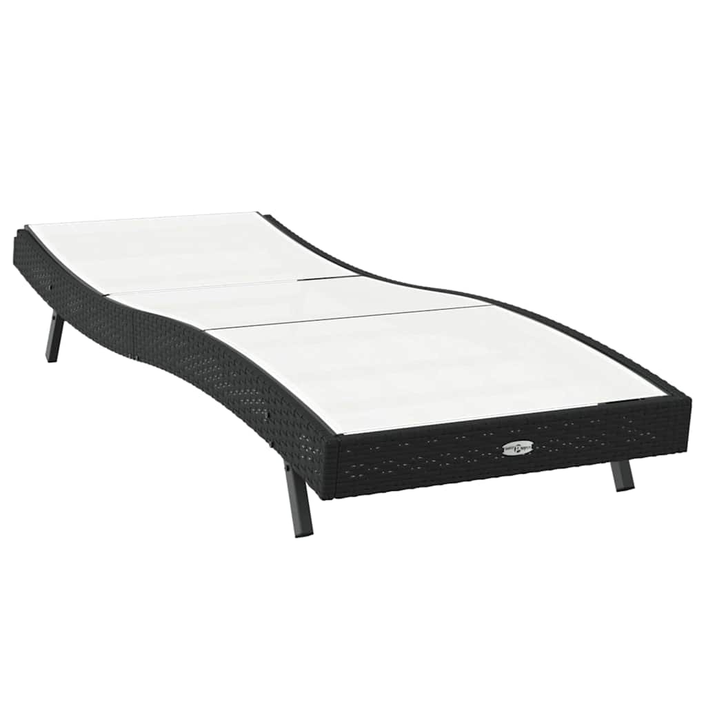 Solstol Sort og Hvid 197 x 70 x 82 cm polyrattan