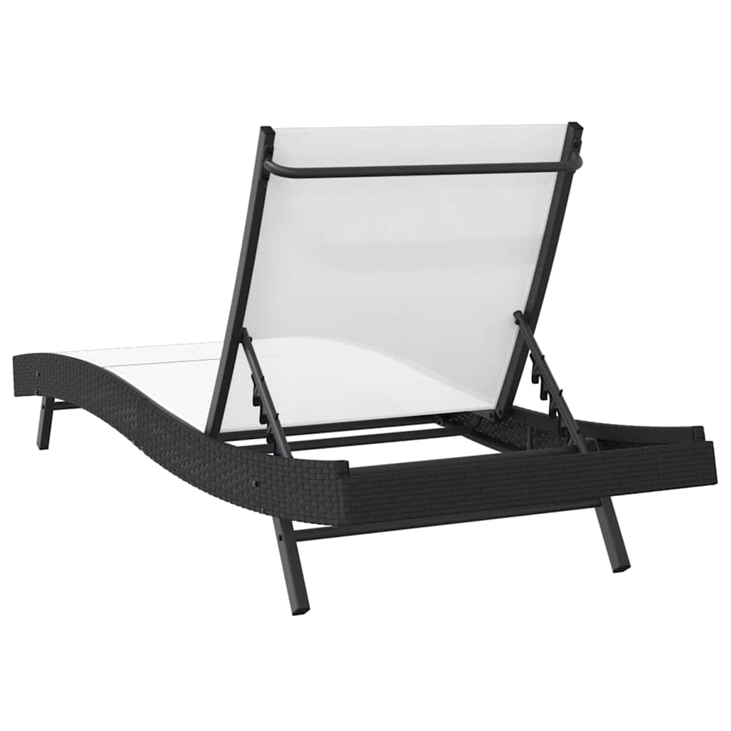 Solstol Sort og Hvid 197 x 70 x 82 cm polyrattan