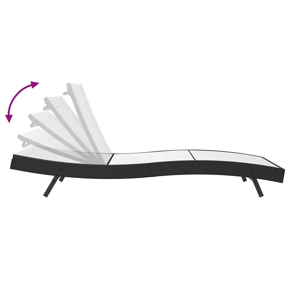 Solstol Sort og Hvid 197 x 70 x 82 cm polyrattan
